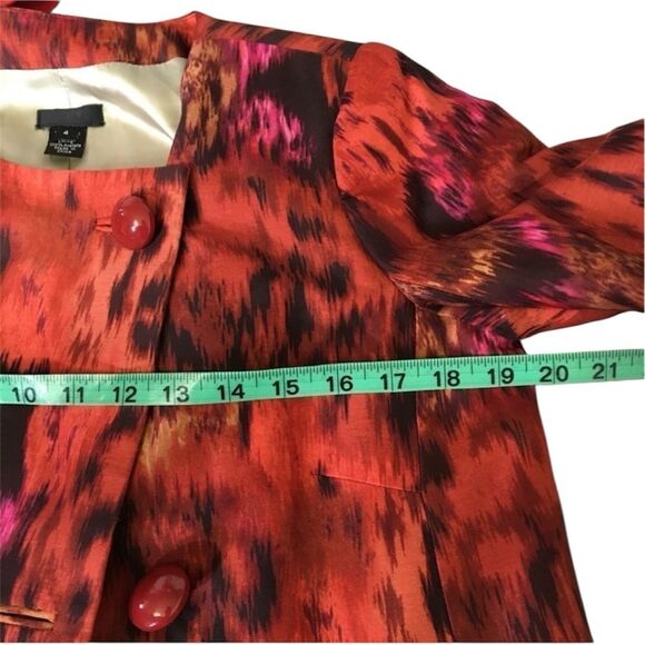 J.CREW WOOL/ SILK BURNT ORANGE TIE DYE LIGHTWEIGHT LINED PEACOAT JACKET COAT 4 - Picture 7 of 10